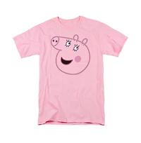 Logovision Men's Peppa Pig Pink Out Mummy Face T Shirt