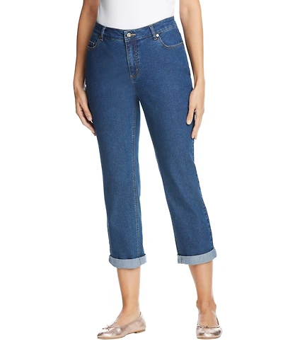Woman Within Plus Tall Womens Plus-Size Stretch Denim Five-Pocket Girlfriend Jeans