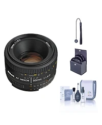 Nikon 50mm f/1.8D Af Nikkor Lens, Bundle with ProOptic 52mm Uv Filter, Lens Cap Tether, Lens Cleaning Kit