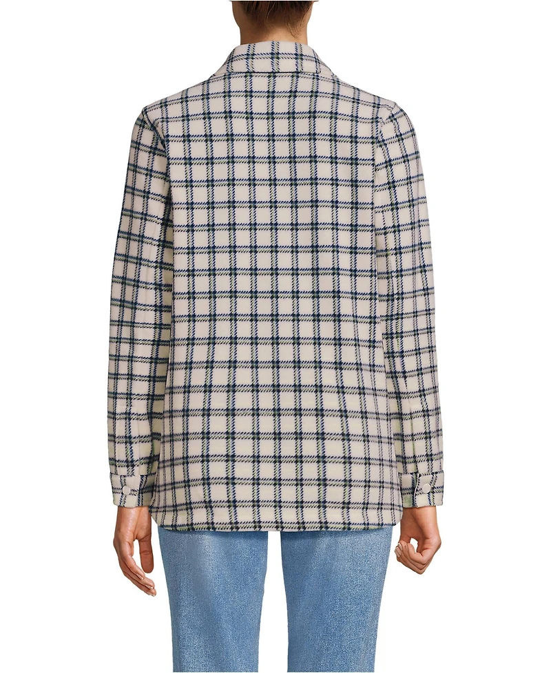 Lands' End Women's Petite Print Anyweather Fleece Shirt Jacket