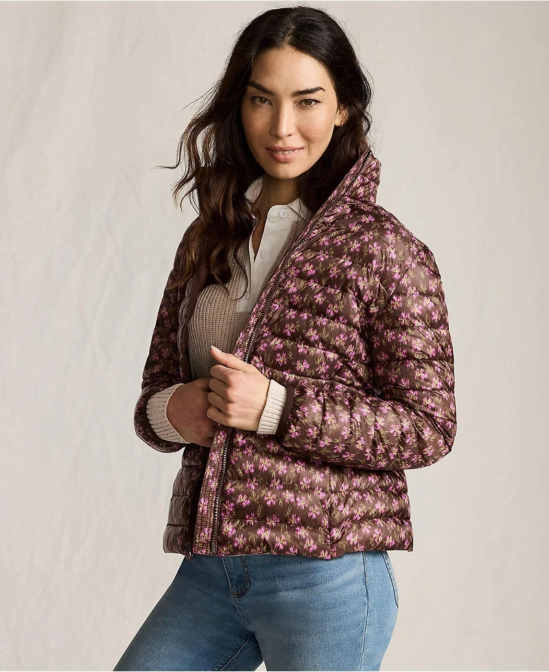 Lands' End Women's Petite Wanderweight Packable Print Down Jacket
