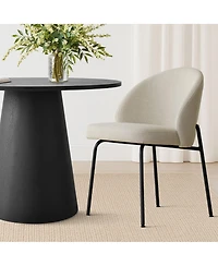 Maison Boucle Stylish Modern 2 Chair Dining Set with 35 Round Table and Comfortable Chairs for Elegant Spaces-Maison