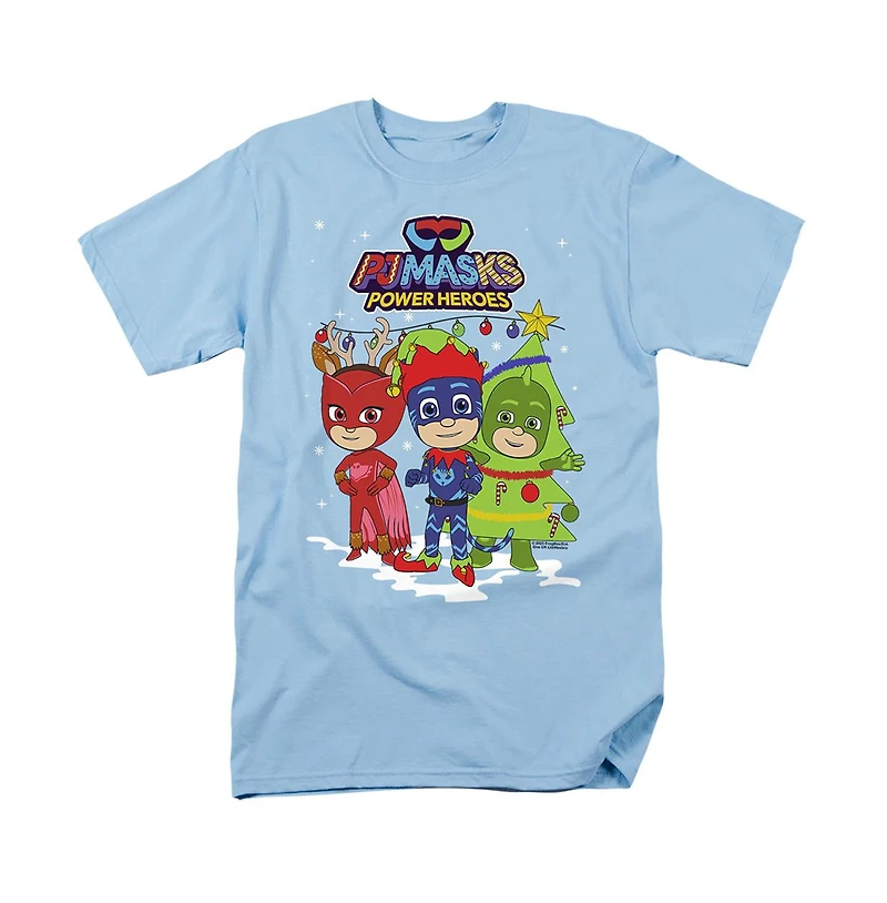 Logovision Men's Pj Masks Christmas Heroes, Catboy, Owlette and Gekko T Shirt