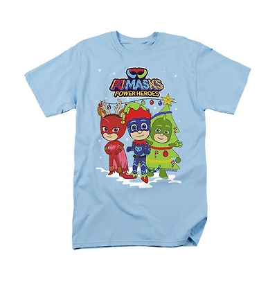 Logovision Men's Pj Masks Christmas Heroes, Catboy, Owlette and Gekko T Shirt