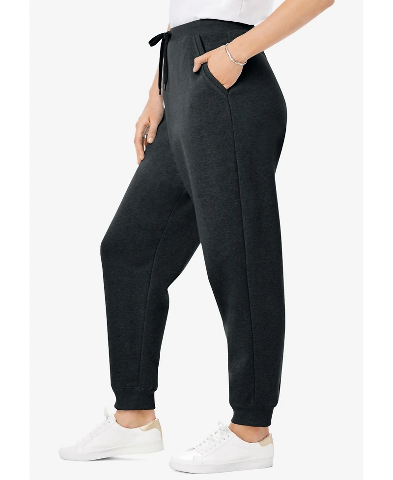 Woman Within Women's Better-Fleece Pull-On Jogger Sweatpants
