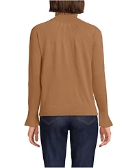 Lands' End Women's Cotton Pointelle Turtleneck Sweater