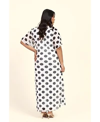 Fashion-szn Curve Women's Large Polka Dot Ruched Side Maxi Dress