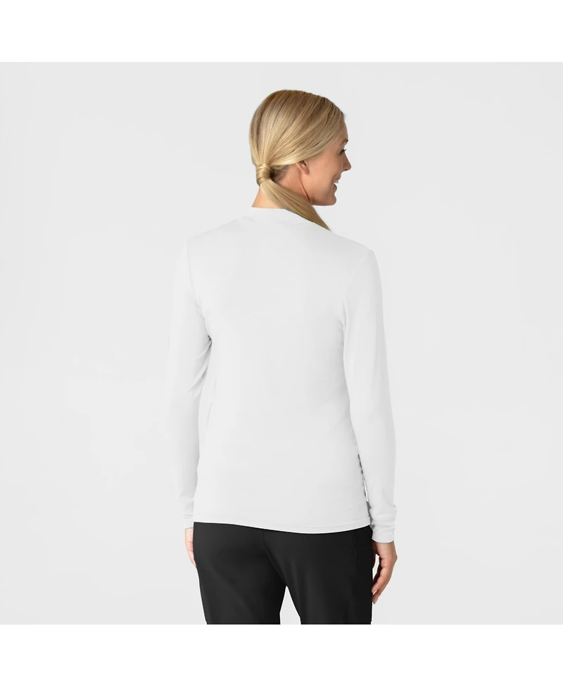 Wink Layers Women's Long Sleeve Mock Neck Silky Tee