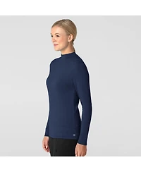 Wink Layers Women's Long Sleeve Mock Neck Silky Tee