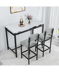 Casainc 3 Piece Dining Table Set with 2 Upholstered Chairs for Kitchen or Small Apartment