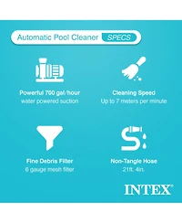 Intex 700 Gal Per Hour Above Ground Pool Cleaner Robot Vacuum w/ 21 Ft Hose