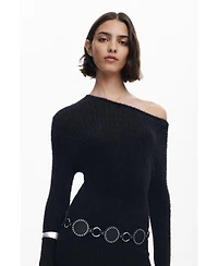 Desigual Women's Sheer fur dress