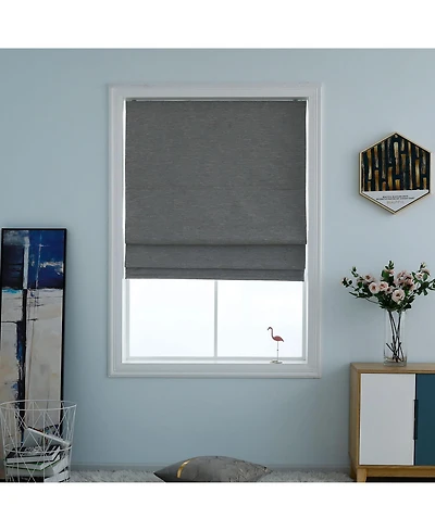 Shadisfy Belmar Washable Cordless Roman Shades,Double Tone Color Jacquard Textured Woven