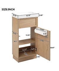 Casainc 15.75" Bathroom Vanity with Reversible Resin Sink, Adjustable Shelf, Push-to-Open Door and Reversible Cabinet