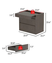 Homsee Rectangle Taller Storage End Table, Side Table with 5-Drawers