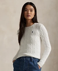 Polo Ralph Lauren Women's Cable-Knit Cotton Crewneck Sweater