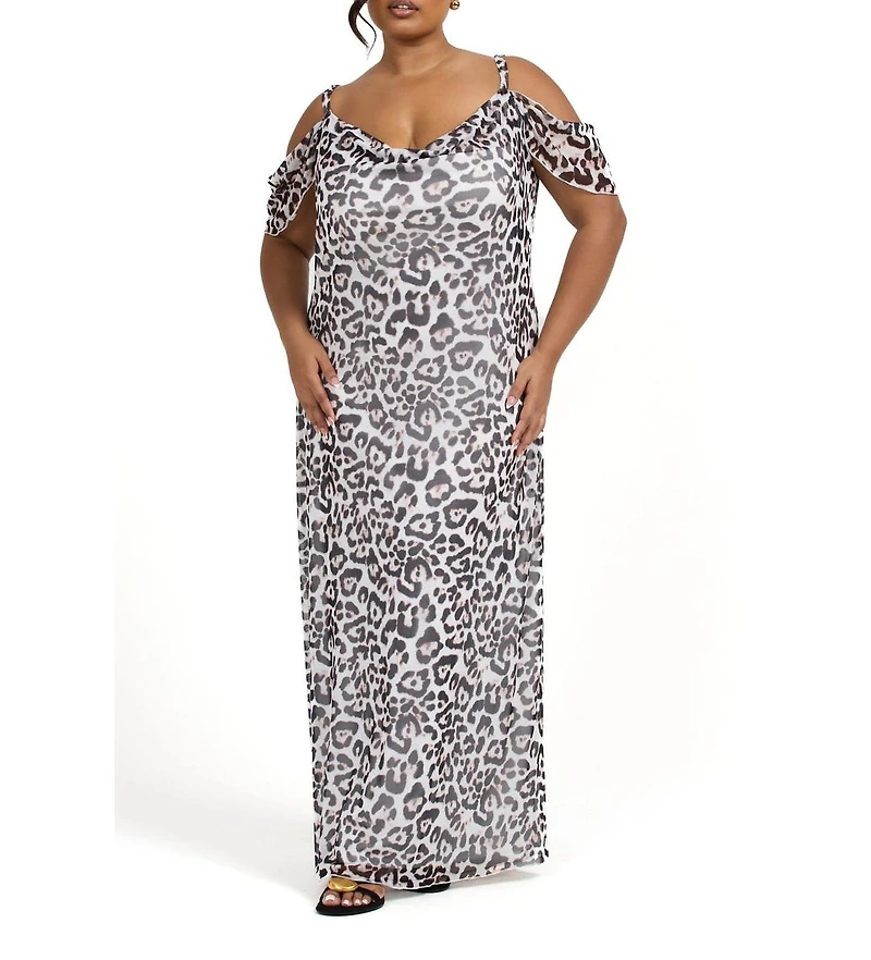 Fashion-szn Curve Women's Leopard Maxi Dress