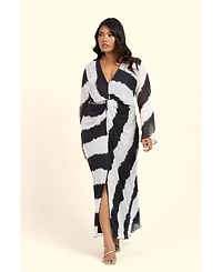 Fashion-szn Curve Women's Monochrome Twist Front Midi Dress