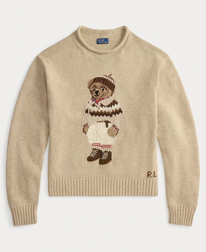 Polo Ralph Lauren Women's Bear Intarsia-Knit Rollneck Sweater