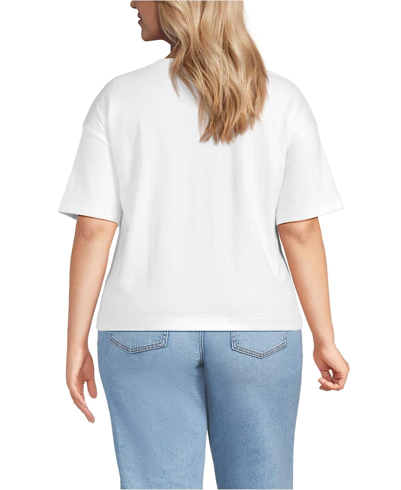 Lands' End Women's Plus Short Sleeve Mariner T-Shirt