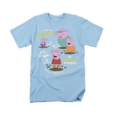 Logovision Men's Peppa Pig Family Muddy Puddles T Shirt