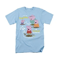 Logovision Men's Peppa Pig Family Muddy Puddles T Shirt