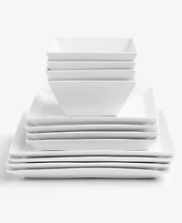 The Cellar Whiteware Square 12-Pc. Dinnerware Set, Service for 4
