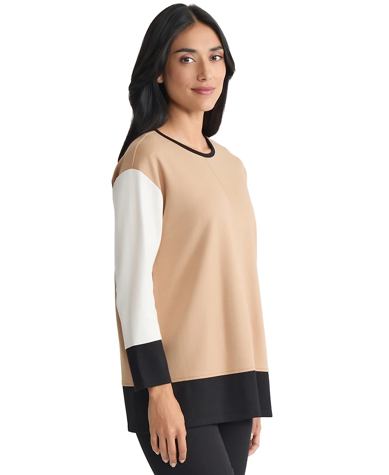 Jones New York Women's Long Sleeve Colorblock Top