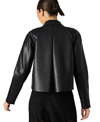 Steve Madden Women's Jett Trapeze Moto Collarless Jacket