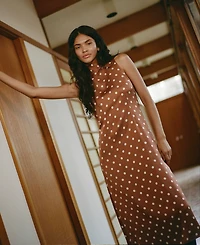 French Connection Women's Ennis Polka Dots Print Midi Dress