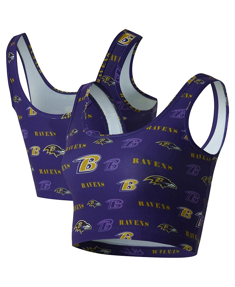 Concepts Sport Women's Purple Baltimore Ravens Mosaic Allover Print Bralette