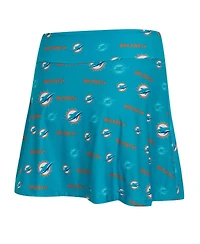 Concepts Sport Women's Aqua Miami Dolphins Mosaic Allover Print Skort