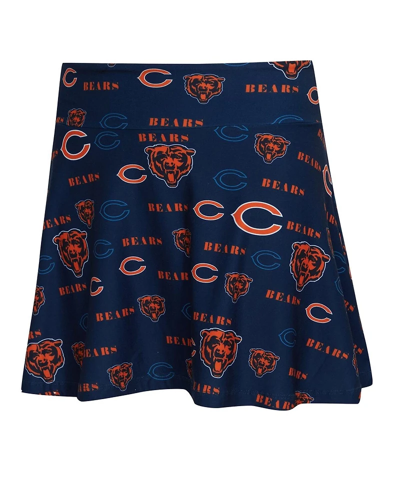Concepts Sport Women's Navy Chicago Bears Mosaic Allover Print Skort