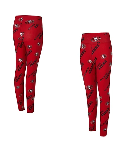 Concepts Sport Women's Scarlet San Francisco 49ers Mosaic Allover Print Leggings