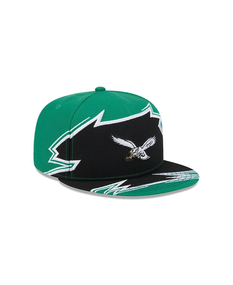 New Era Men's Kelly Green/Black Philadelphia Eagles Break 59FIFTY Fitted Hat