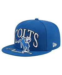 New Era Men's Royal Indianapolis Colts Throwback Oversized 59FIFTY Fitted Hat