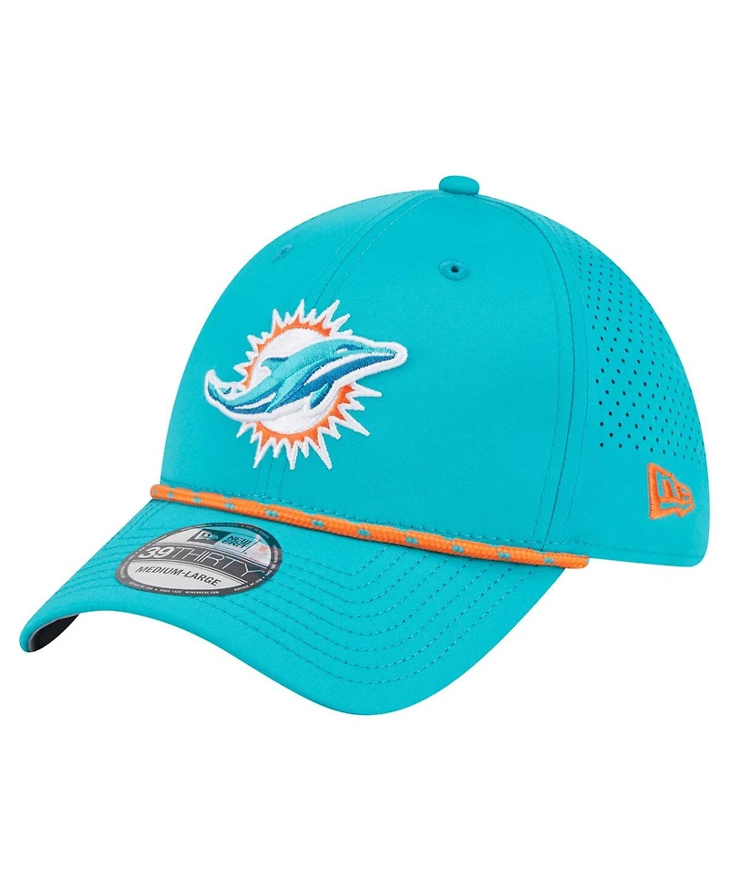 New Era Men's Aqua Miami Dolphins Perforated 39THIRTY Flex Hat