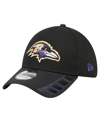 New Era Men's Black Baltimore Ravens Visor Hit 39THIRTY Flex Hat