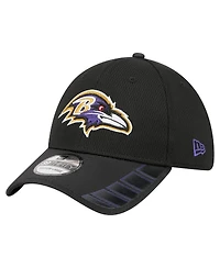 New Era Men's Black Baltimore Ravens Visor Hit 39THIRTY Flex Hat