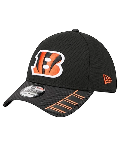 New Era Men's Black Cincinnati Bengals Visor Hit 39THIRTY Flex Hat