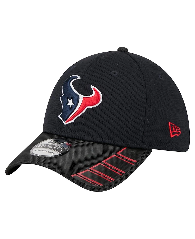 New Era Men's Navy Houston Texans Visor Hit 39THIRTY Flex Hat
