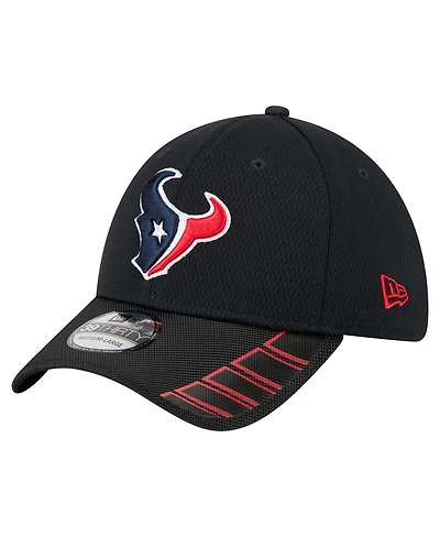 New Era Men's Navy Houston Texans Visor Hit 39THIRTY Flex Hat