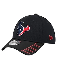 New Era Men's Navy Houston Texans Visor Hit 39THIRTY Flex Hat