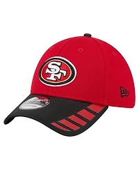 New Era Men's Scarlet San Francisco 49ers Visor Hit 39THIRTY Flex Hat