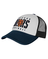 Outerstuff Big Boys and Girls White/Navy Chicago Bears Essentials Trucker Adjustable Hat