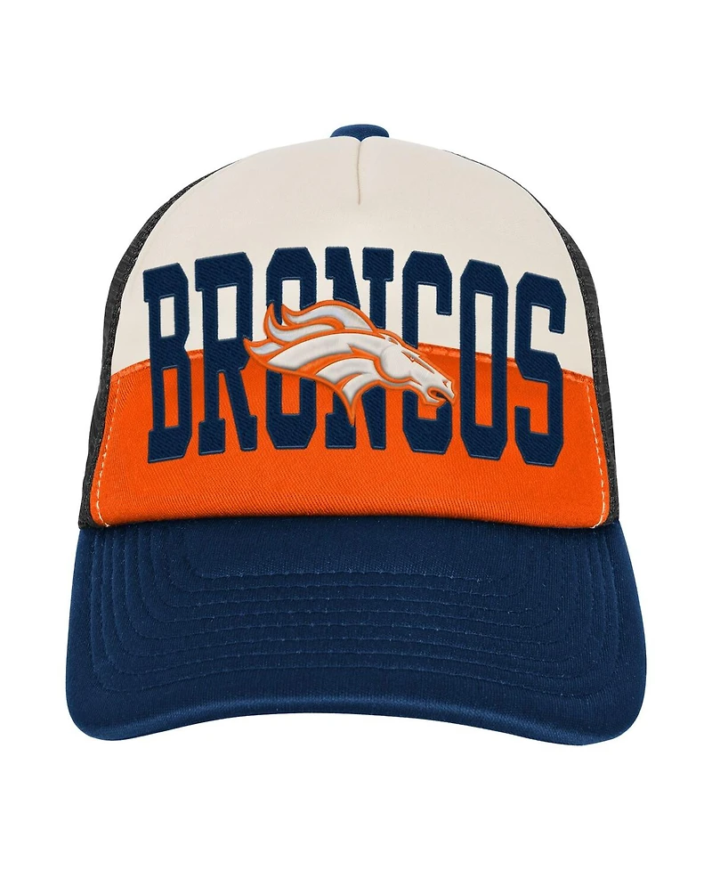 Outerstuff Big Boys and Girls White/Orange Miami Dolphins Modern Fan Trucker Adjustable Hat