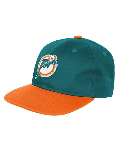 Outerstuff Big Boys and Girls Aqua Miami Dolphins True Retro Adjustable Hat