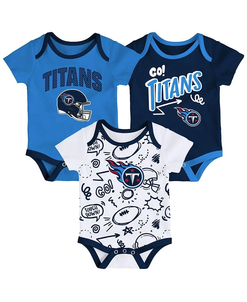 Outerstuff Baby Boys and Girls 3-Piece Tennessee Titans All Day Play Bodysuit Set