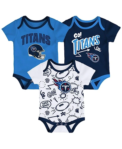 Outerstuff Baby Boys and Girls 3-Piece Tennessee Titans All Day Play Bodysuit Set