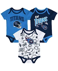 Outerstuff Baby Boys and Girls 3-Piece Tennessee Titans All Day Play Bodysuit Set